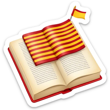 Book with Catalan flag colors for Sant Jordi sticker