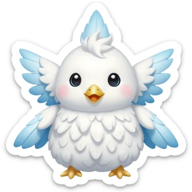 Soft Cloud-Cream Feather-Fluffed Cotton-Textured Puffy Tiny Angelic Togekiss-Vernid-hybrid-creature (full body) sticker