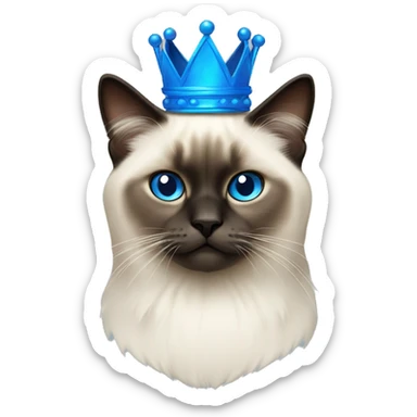 Birman cat with blue crown sticker