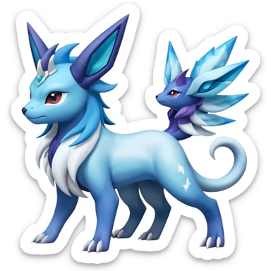Snowy Flakey Scaly Nebulae Nebula Galctic starry gradients-colored Absol-Glaceon-Suicune-Amaura-Dialga-fusion sticker