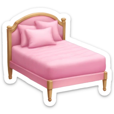 a pink bed with a ballerina pillow on it sticker