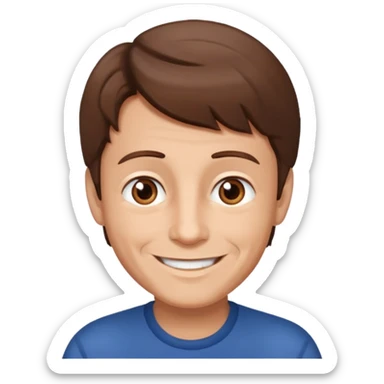 boy hair brown 70 yeear ol sticker