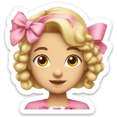 dear with  pink bow sticker