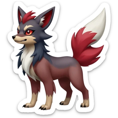 Zoroark-Zorua-Lycanroc-hybrid full body sticker