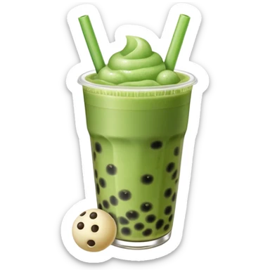 matcha bubble tea sticker