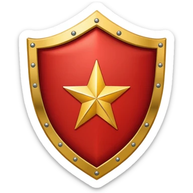 Crimson red premium shield with star sticker