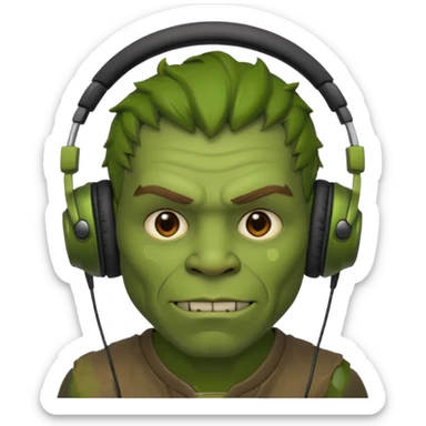 ork  man with headphones sticker