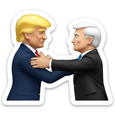 A hug between Emmanuel Macron and Trump sticker