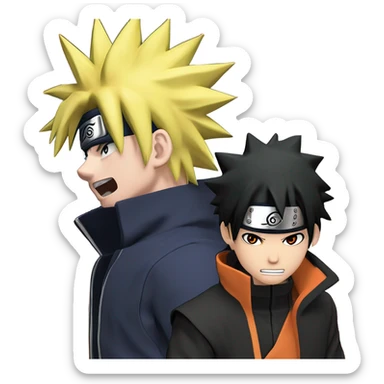 Naruto fighting sasuke sticker