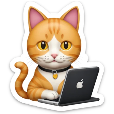 code writing cat sticker