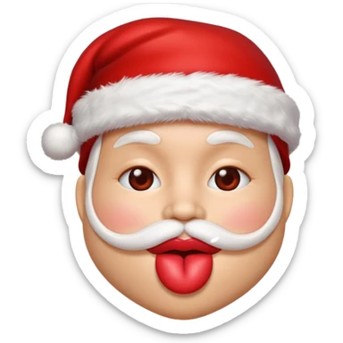 crea uno emoji 3d de unos labios tirandole un beso a mi esposa con un esenario de nabiadad sticker