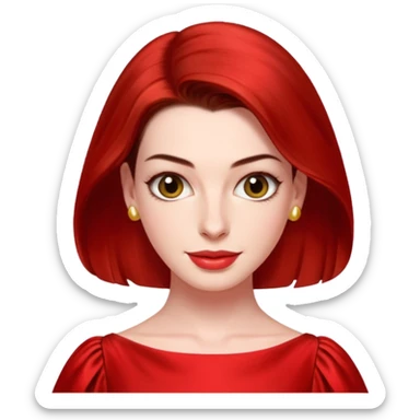 Anne Hathaway in red dress sticker