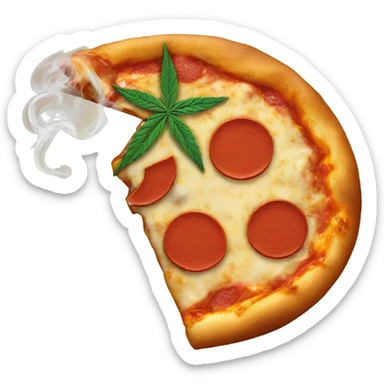 Eating pizza smoking weed sticker