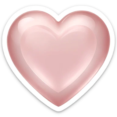 Polished rose quartz heart gemstone with pale pink color and soft glow sticker