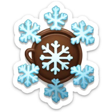 Snowflake with a cup of cocoa sticker