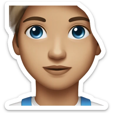 man blue eyes brown hair kissing girl brown eyes brown haïr sticker