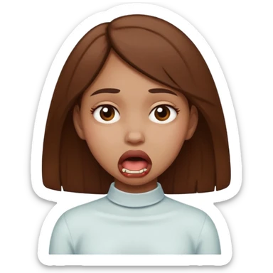 brown girl chocking herself  sticker