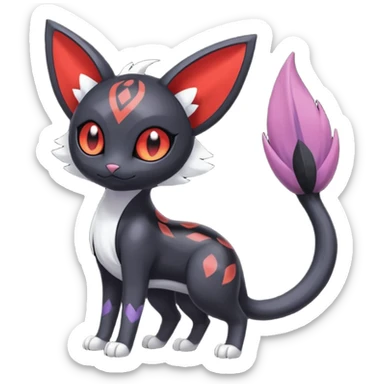 Meloetta-Purrloin-Nargacuga-Pokémon-Fakémon-fusion-hybrid-creature sticker