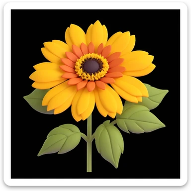 heliopsis flower, 3D illustration, iOS style, voluminous petals, light background, smooth shapes, pastel shades sticker