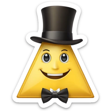 Bill Cipher from Gravity Falls, yellow triangle with top hat and bow tie sticker