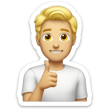 Blonde man signaling ok sticker