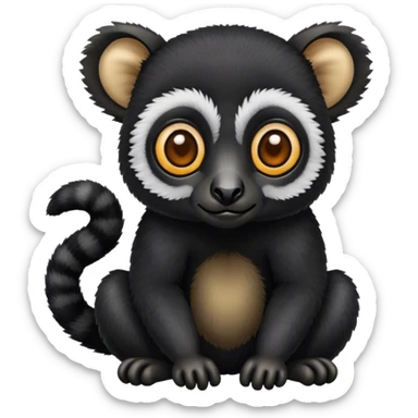 Black lemur sticker