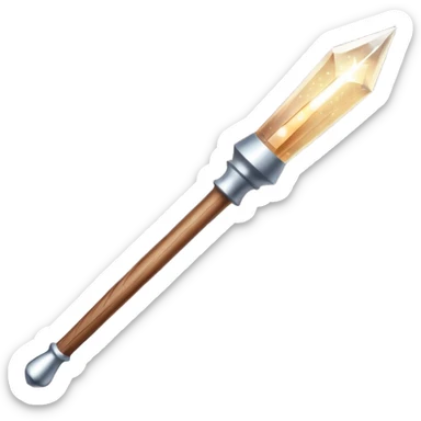 Wand – Wooden stick with glowing tip, sparkles of magic around it sticker