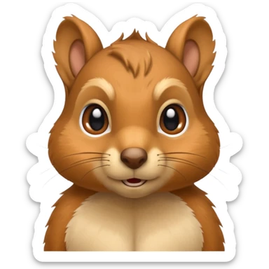 Squirrel with chest scars sticker