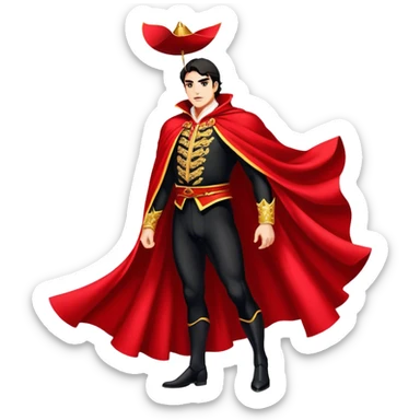 ​Cinematic Spanish Matador Holding a Red Cape, rendered with dynamic motion blur and vivid, high-contrast lighting, sticker