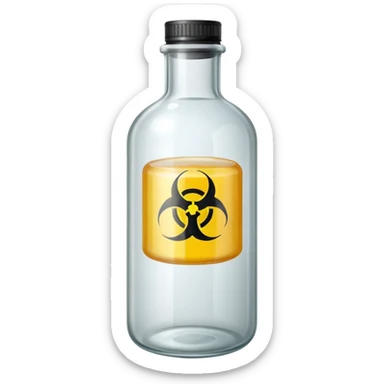 TRANSPARENT BOTTLE WITH "NON-TOXIC" AND "NON-HAZARDOUS" SIGN sticker