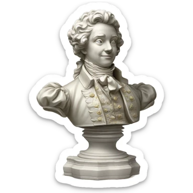 vintage highly detailed rococo statue sticker