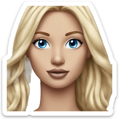 Realistic victoria secret model blonde blue eyes  sticker