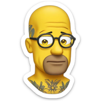 Tattooed bald man the Simpsons sticker