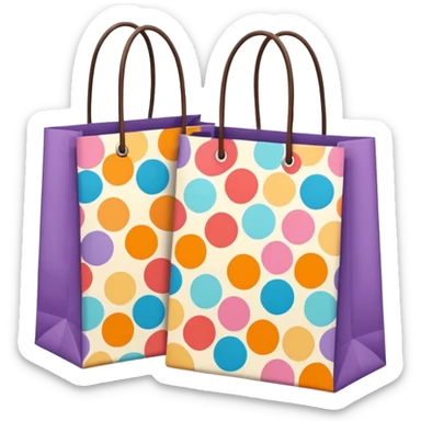2 aesthetic shopping bag with pattern sticker