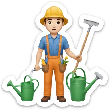 builder,gardener and sweeper sticker