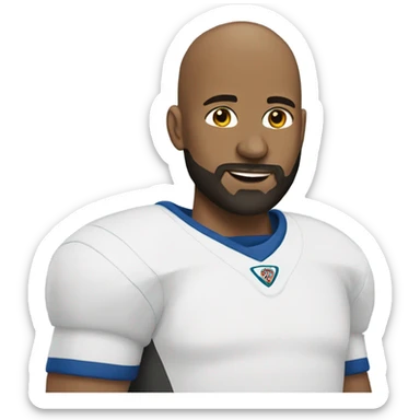  Bald Guy with beard wearing a jersey  sticker