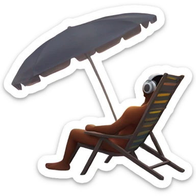 Listening to music lying on beach chair while watching sunset sticker