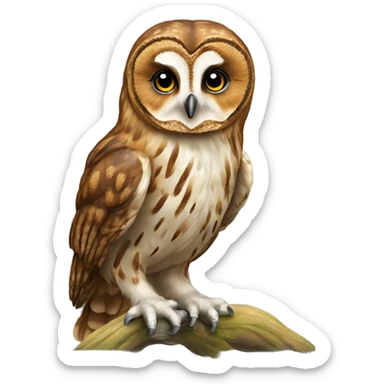 tawny owl full body sticker