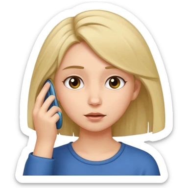 Girl slyly tucking hair behind ear funny sticker