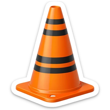 Orange construction cone sticker