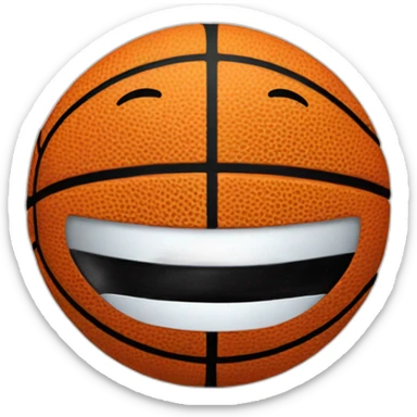 A basketball with a smile sticker