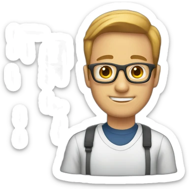 Male computer science teacher sticker