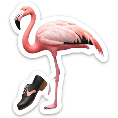 flamingo with tap shoes sticker