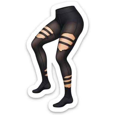 Ripped tights with runs sticker