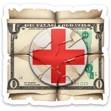 a money billet with a red cross through, like for free sticker