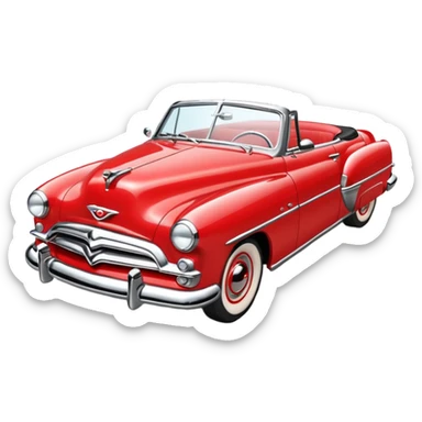 1950s convertible illustration sticker