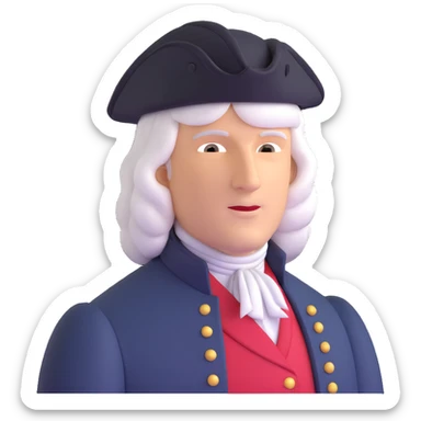 historical colonial aristocrat wig sticker