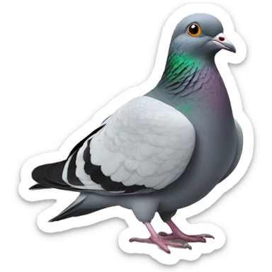 pigeon sitting at table sticker