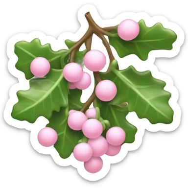 A mistletoe with light pink berries  sticker