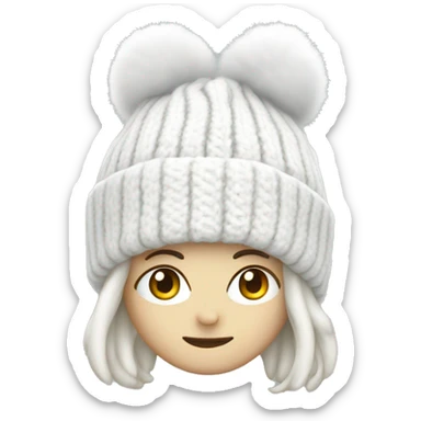 white winter beanie no person sticker
